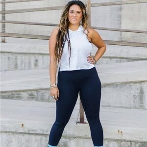 Zyia Navy Strap Deluxe Leggings